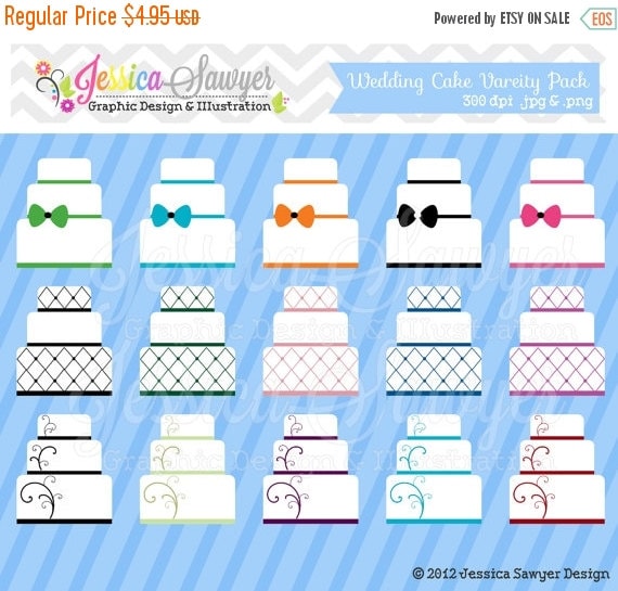 80% OFF - INSTANT DOWNLOAD, wedding cake variety pack - wedding cake clipart - baking clip art - graphic - image - wedding inviation Il_570xn
