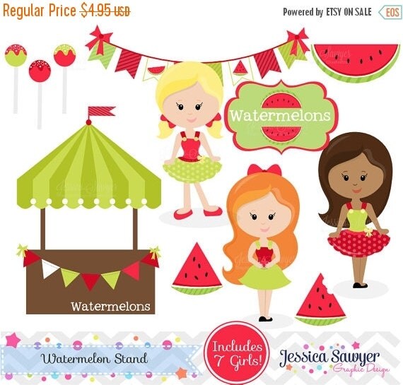 80% OFF - INSTANT DOWNLOAD,watermelon clipart and vectors for personal and commercial use Il_570xn