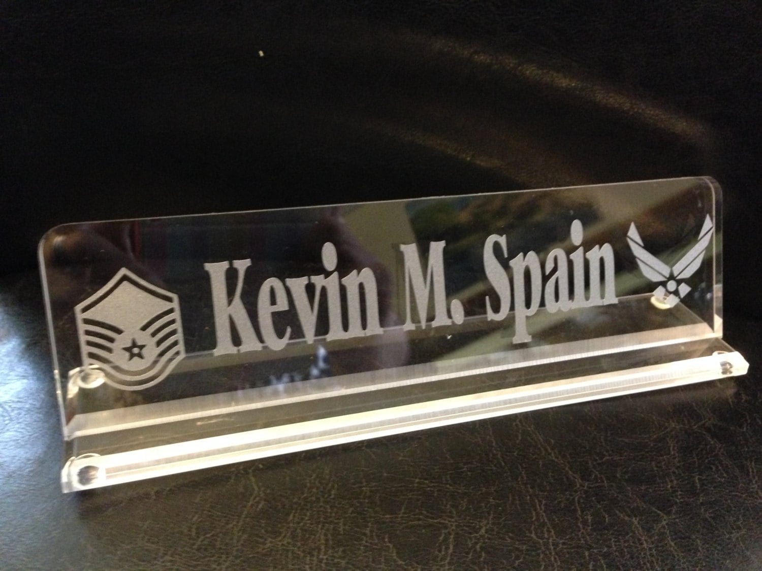 Personalized military acrylic desk name plate desk plate name