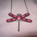 RESERVED for Melody Black Friday Sale Dragonfly pendant necklace, pink dragonfly pendant necklace