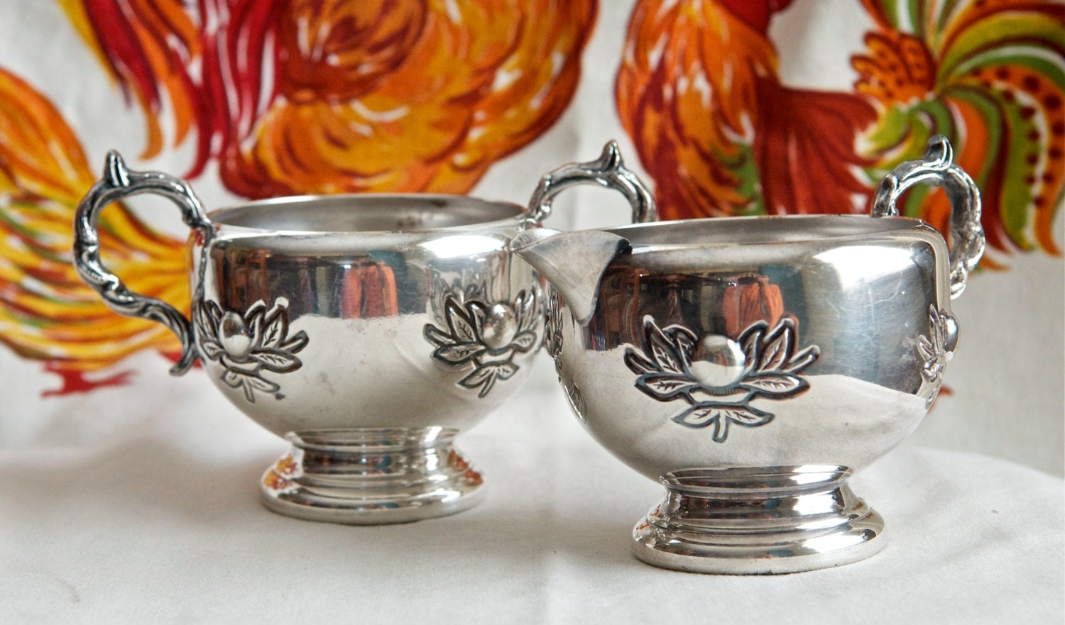 Vintage cream and sugar service…E.P. on copper creamer and sugar bowl