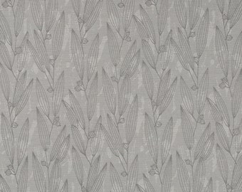 Toile Upholstery Fabric Charcoal Grey White by PopDecorFabrics
