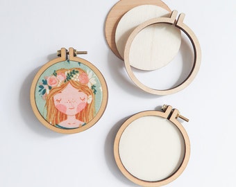 3 Small Embroidery Hoops | 2.2" (55mm) Embroidery Hoops from Dandelyne, Circular Mini Hoops, DIY Jewelry Hoop Art