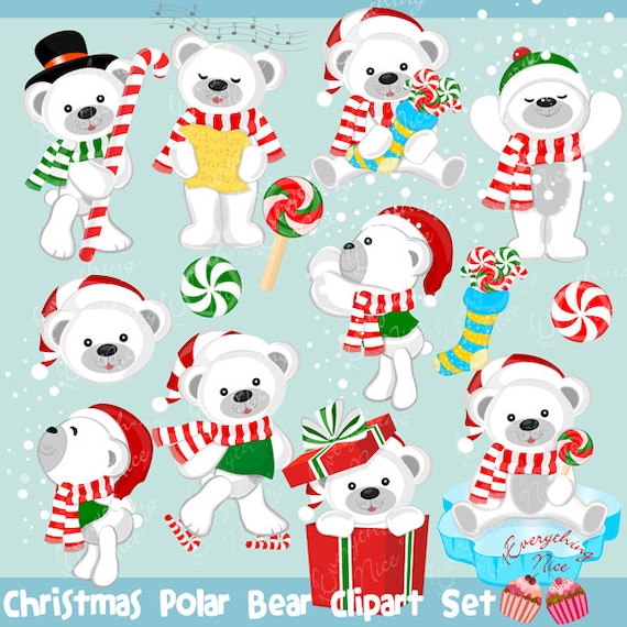 christmas polar bear