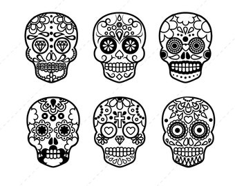 sugar skull clip art halloween digital clipart scrapbook supplies mexican day of - Mexican Halloween Skulls sugar skull clip art halloween digital clipart scrapbook supplies mexican day of - Mexican Halloween Skulls