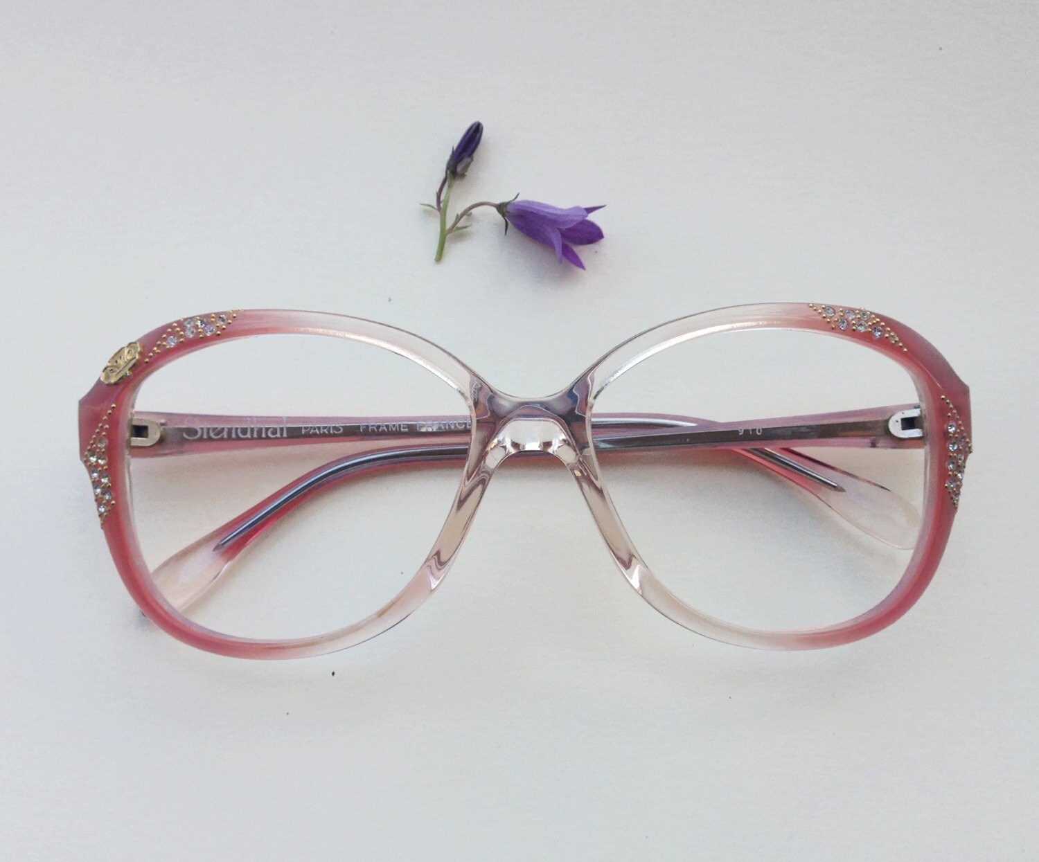 Glasses 80s Rhinestone Neon Pink