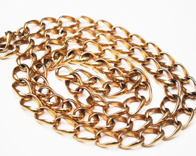 Crown Trifari - gold chain necklace - Golpd Plated - 36 inches - Mid Century