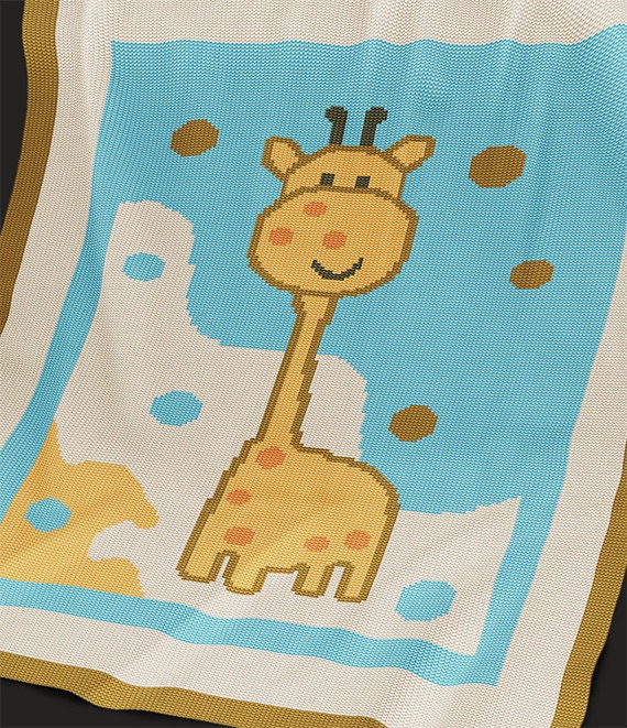 KNITTING Pattern Giraffe Baby Blanket Baby Afghan KNITTING