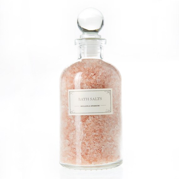 Mini Pink Bath Salts Earthy floral relaxing by MulleinandSparrow