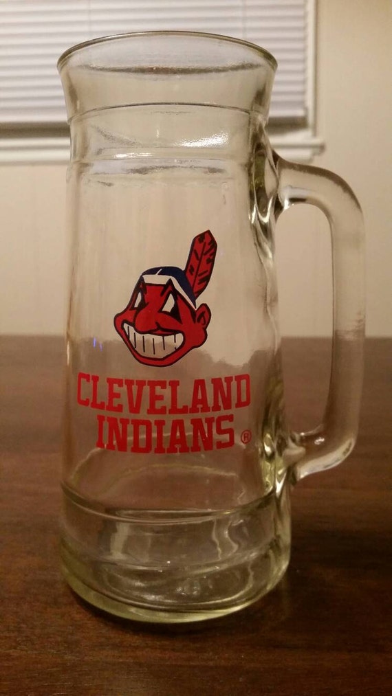 Vintage Cleveland Indians glass beer mug