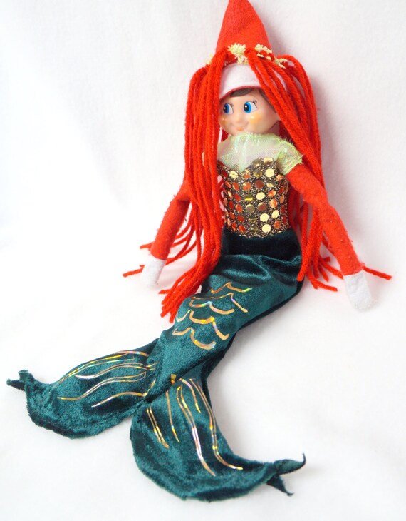 Mermaid costume for Christmas Elf Doll by FlavorsofmyRainbow