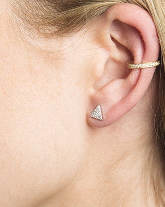 14k cz ear cuff earring cuff climber earring by TRIBEANDTREASURE