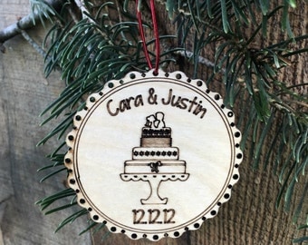 Custom Wedding Christmas Ornament Our First Christmas Married Newlywed Ornament Newlywed Christmas Ornament Personalized Wedding Gift