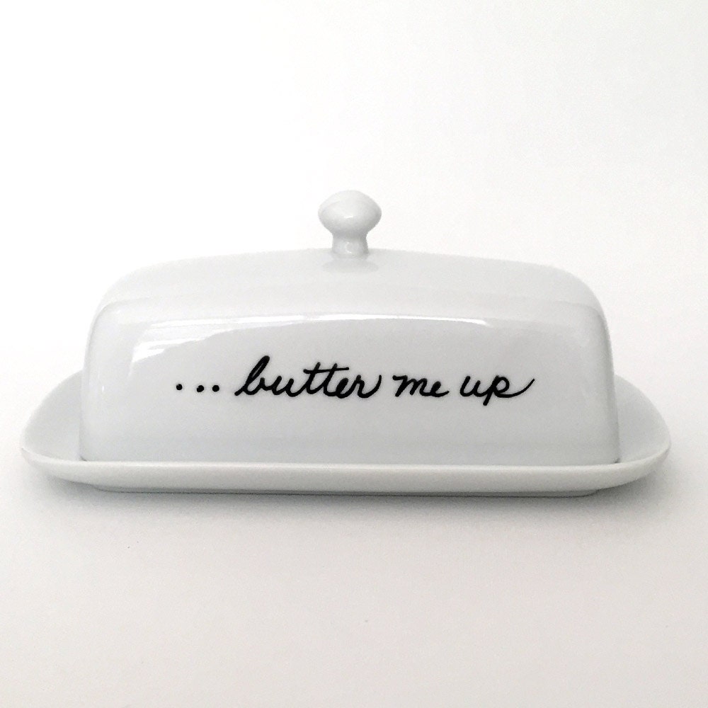 Upcycled Butter Dish Butter Me Up Handpainted
