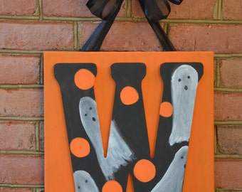 Halloween Door Decor, Halloween Door Hanger, Halloween Door, Halloween Decor, Monogram Fall Decor
