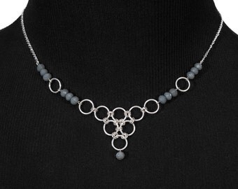 Grey Collier Necklace | silverplated