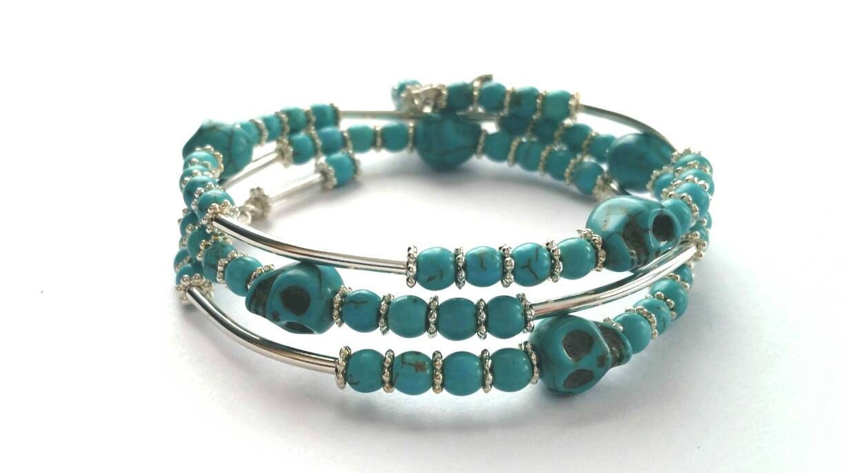Blue Skulls Bracelet by TreasuredDragonfly on Etsy