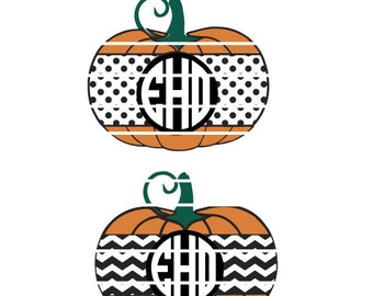 SVG Aztec Pumpkin Monogram - 2-Designs for 1. Halloween SVG Personalized Studio Vector files for Vinyl, Tile, Tshirt, Window Decal or Canvas