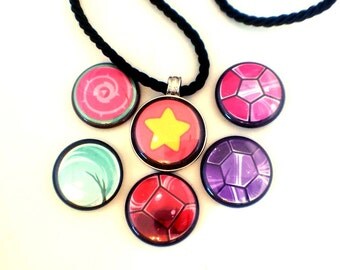 Universe Necklace // Magnetic Necklace // Six Necklaces In One // Garnet, Amethyst, Pearl, Steven, Rose Quartz & Rose's Shield