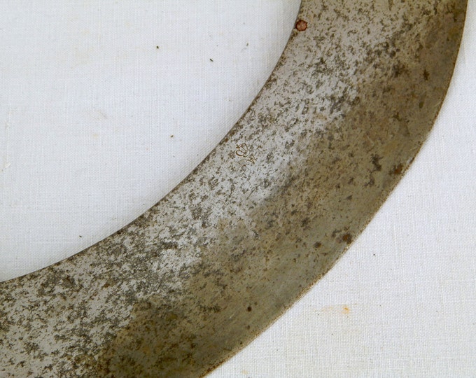 Large Antique French Iron Herb Chopper Double Wooden Handled, French Kitchen Decor, Retro Cooking, Rustic Knife, Chopper, Blade, Cleaver Large Antique French Iron Herb Chopper Double Wooden Handled, French Kitchen Decor, Retro Cooking, Rustic Knife, Chopper, Blade, Cleaver