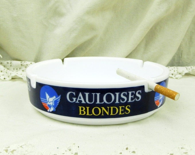 Very Large Vintage Milk Glass Mid Century Gauloise Blondes Ashtray / French Cafe Decor / Retro Vintage Home Interior / Man Cave / Tobacciana Very Large Vintage Milk Glass Mid Century Gauloise Blondes Ashtray / French Cafe Decor / Retro Vintage Home Interior / Man Cave / Tobacciana
