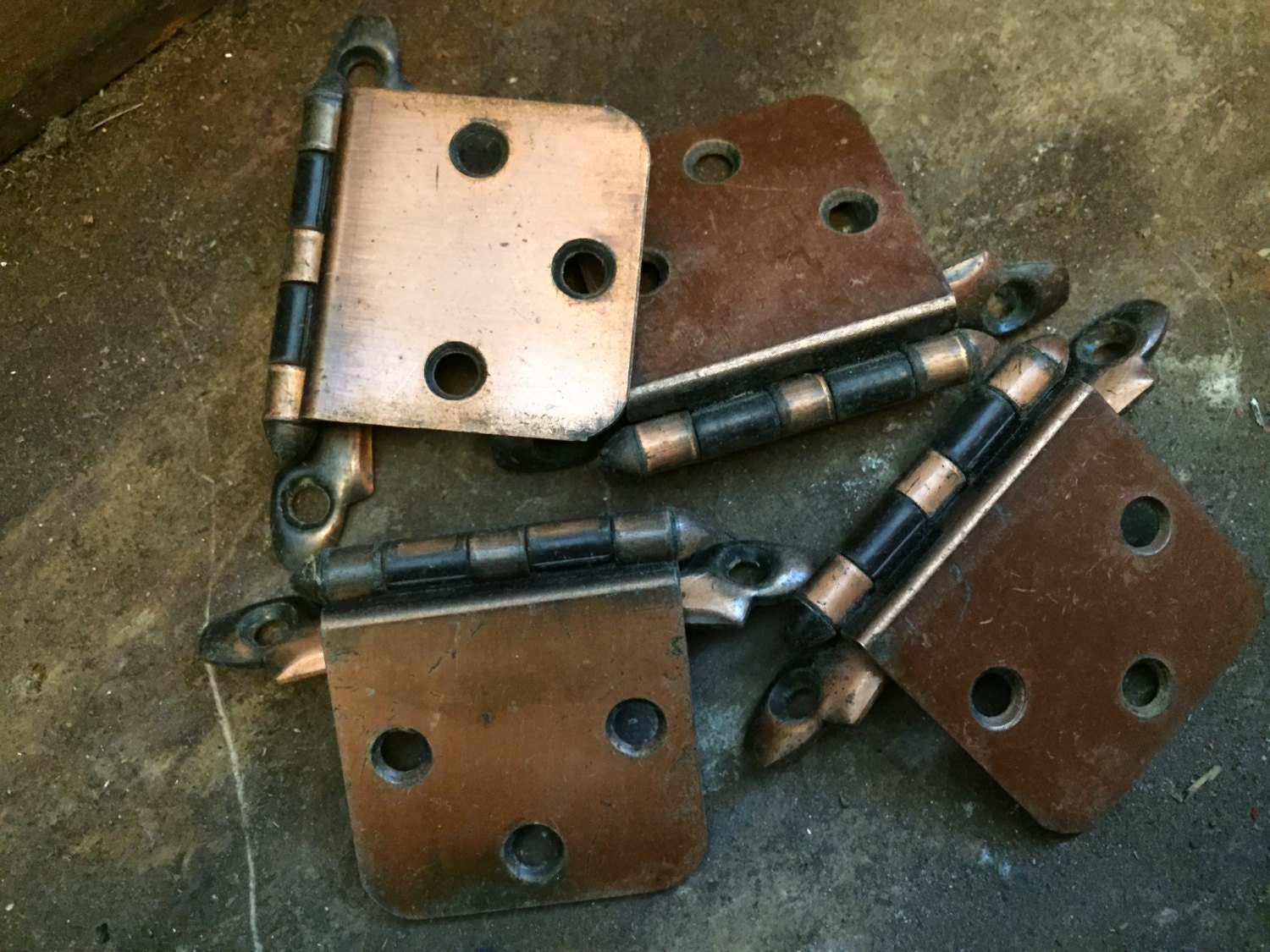 Copper Colored Door Hinges 2 at Center 3 Hole