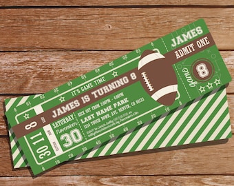 Football Party Ticket Invitation - Football Invitation - Instant Download and Editable File - Edit and Print at home with Adobe Reader