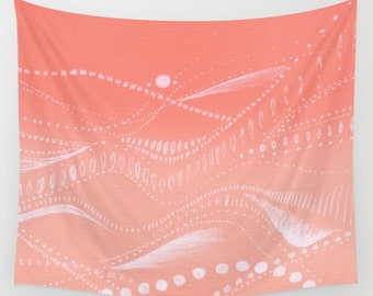 Coral Ombre Wall Tapestry, pink wall tapestry, dorm room decor, coral ombre tapestry, pink ombre tapestry, coral wall tapestry, gradient