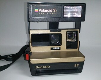 Polaroid Camera Sun 600 SE 50 year anniversary edition film - Working -  Vintage 80s - Polaroid 600