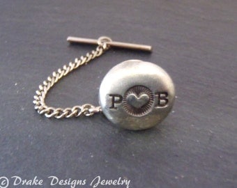 PERSONALIZED wedding tie tack Valentines gift for him custom tie pin