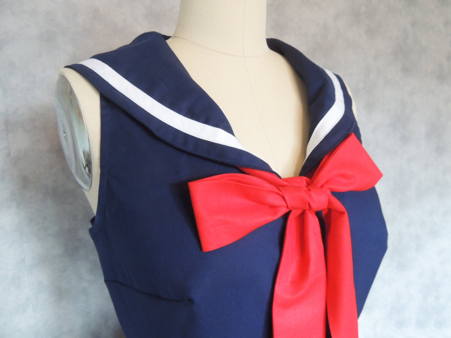 Sailor Dress Nautical Navy Blue Collar Rockabilly Pin