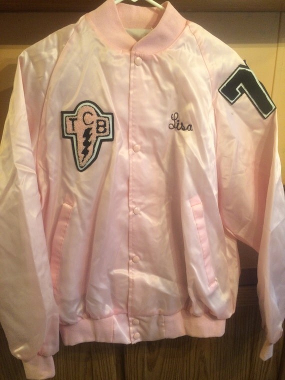 Vintage Shiny Pink Elvis Satin Jacket 1977 by Vintageouterwear