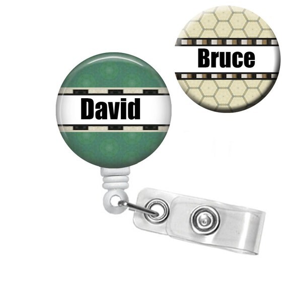 Retractable ID Badge Holder Personalized for Men ID Badge