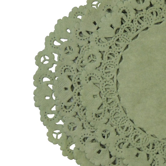 SAGE GREEN Paper Lace Doilies 4 6 8
