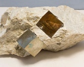 50% Off! Pyrite Cube Crystals in Matrix from Victoria Mine in Navajún Spain 4 3/4 inch 400 grams On Sale Now!