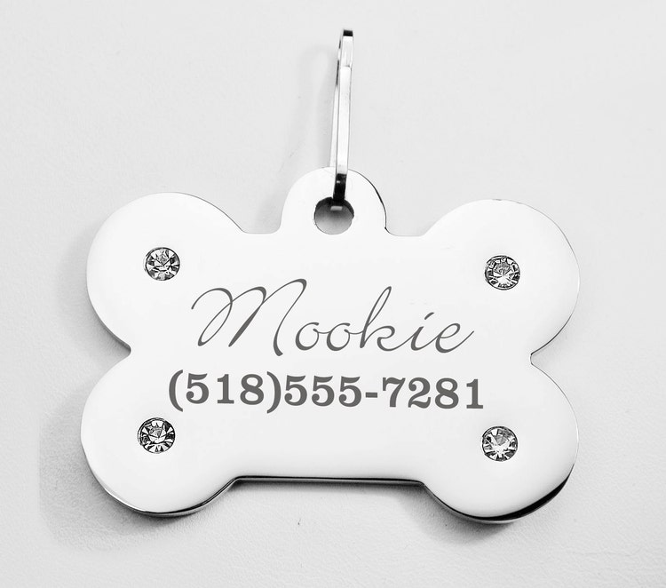 Personalized Silver Bone Pet Tag With by aandlengraving on Etsy