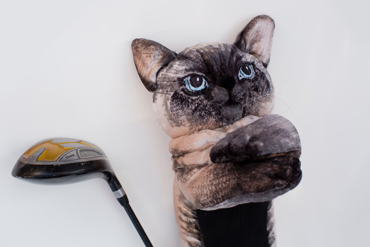 CAT Golf club head cover Custom pet portrait golf