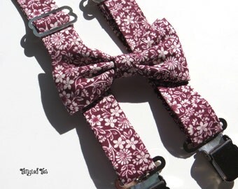 Men's Suspenders Set, Men's Bow Tie and Suspenders, Groomsmen Suspenders, Suspenders For Men