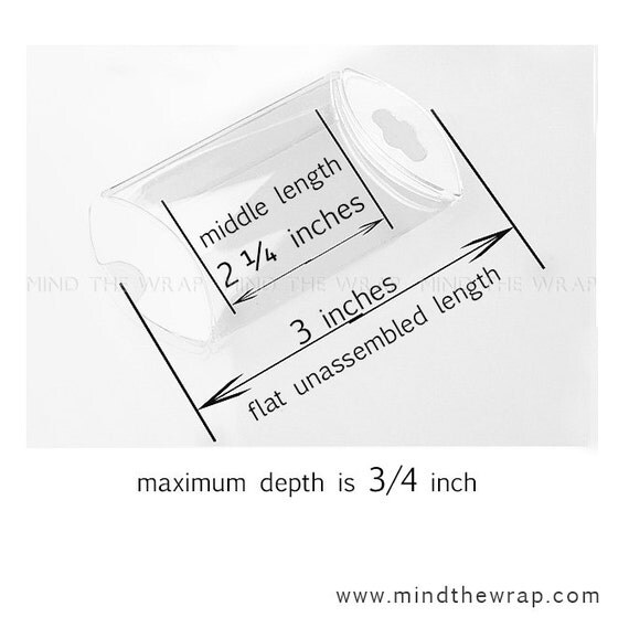 25 Clear Little Pillow Boxes 2 x 3/4 x 2 1/4 inches