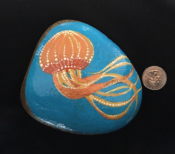 Jellyfish Joy Rock Art by FabBagsbyK on Etsy