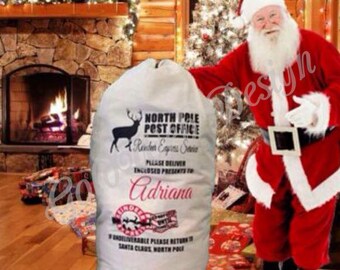 Santa Sack LARGE 36" x 24" Personalized Christmas Santa Sack, Bag Large - in STOCK now!!