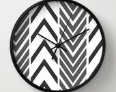 Black and White Clock - Wall Clock - Arrow Art - Made to Order Black and White Clock - Wall Clock - Arrow Art - Made to Order