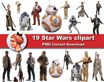 19 Star Wars clip art - Scrapbooking the force awakens - clip art, Instant Download