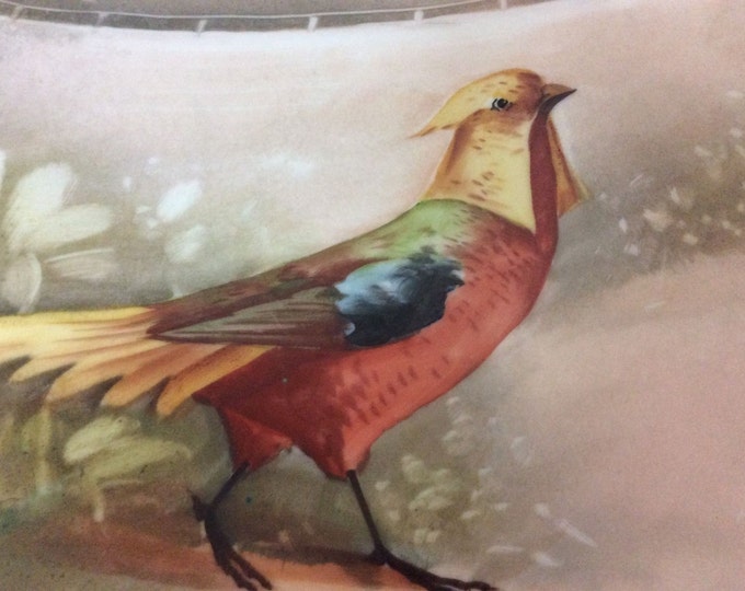 Antique Limoges B and H Game Bird Hand Painted Golden Pheasant