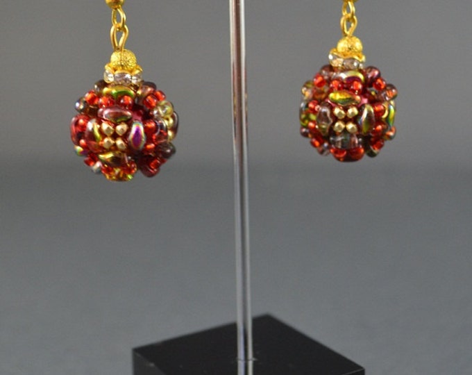 earrings of the ball round earrings woven earrings gift for her shining earrings small earrings fashionable earrings christmas gift