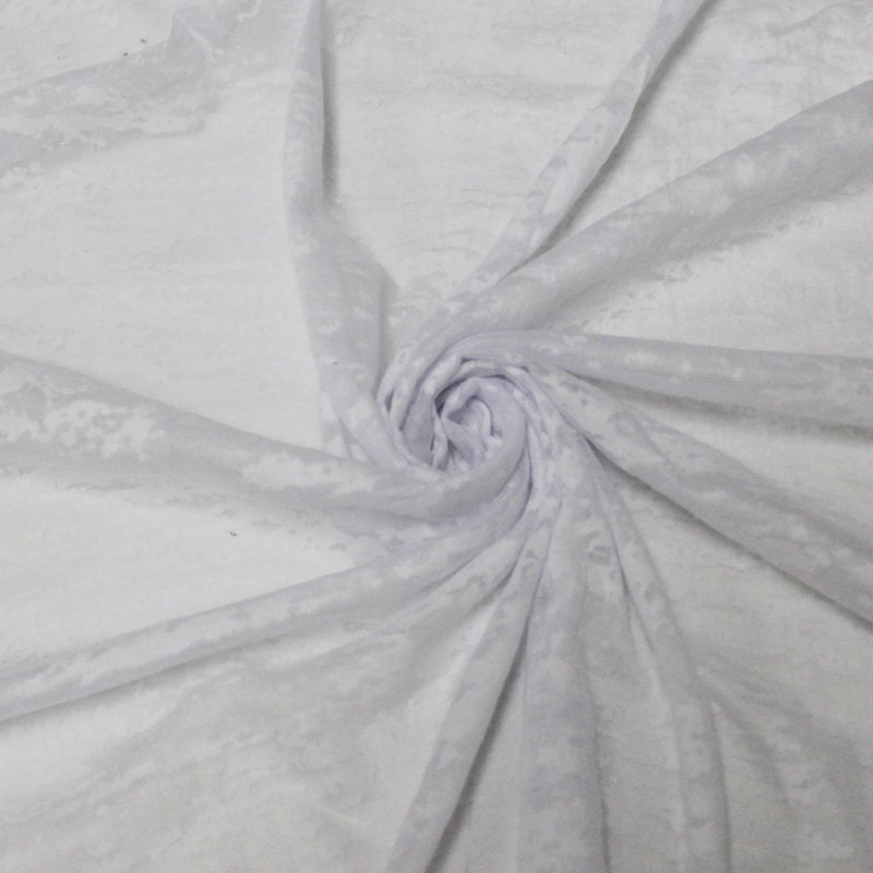 White Burnout Jersey Knit Fabric by the yard 1 Yard Style