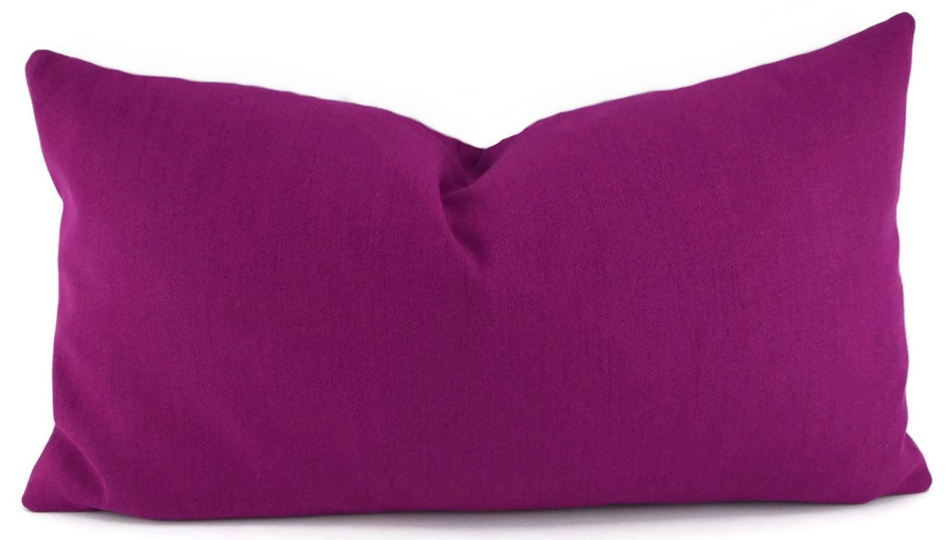 Fuchsia Pink Lumbar Pillow Cover Throw Pillow Cover 12x20