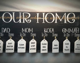 Chore Boards, Kids Chore Chart, Personalized Gifts, Personalized Family Chores, Gift Idea, Family Names, 10x20