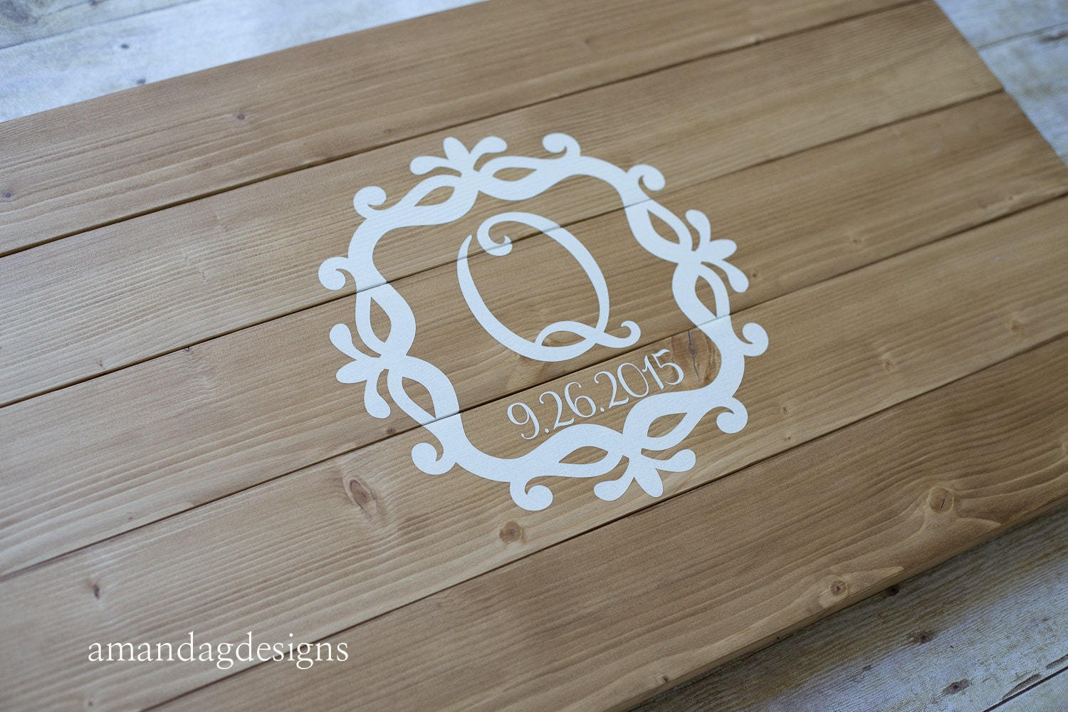 Personalized Vintage Guest Book Alternative Wood by AmandaGdesigns