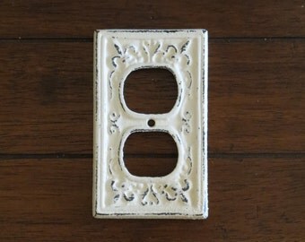 Electrical outlet | Etsy - Creamy White Decorative Electrical Outlet Plate /Or Pick Your Color/Plug-in  Cover/ Fleur de lis/ Cast Iron Outlet Cover/ Shabby Chic
